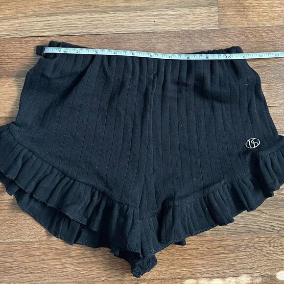 ugly shadow black pointelle girly frilly ruffle bloomer booty shorts - Picture 3 of 6